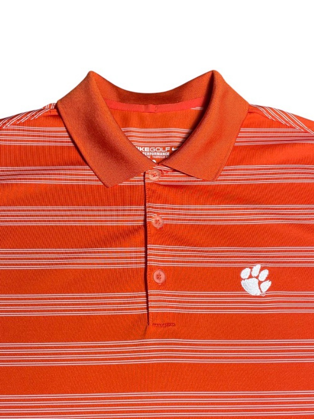 Men's Nike Clemson Tour Performance Premium Golf Polo Orange Size Large